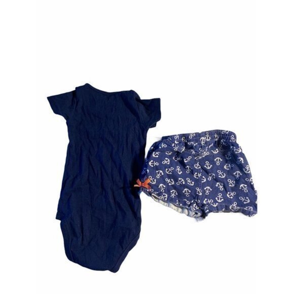 Baby Girls Lot 2pcs Size 6-9 Months Blue Shirt and Shorts - Picture 2 of 6